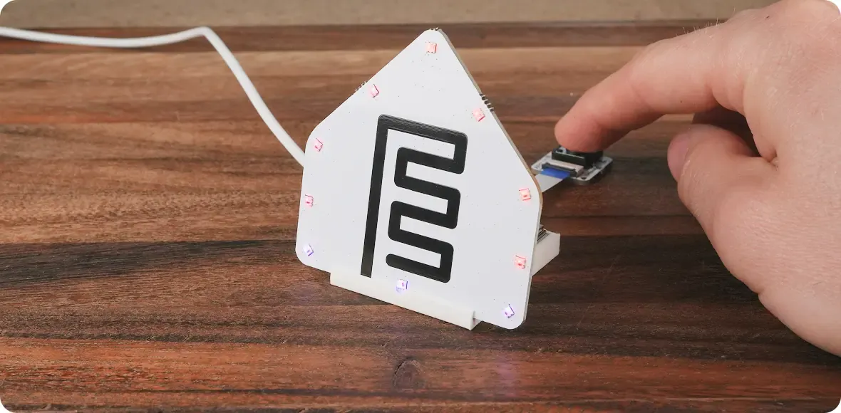 ESPHome Starter Kit with button module and stand